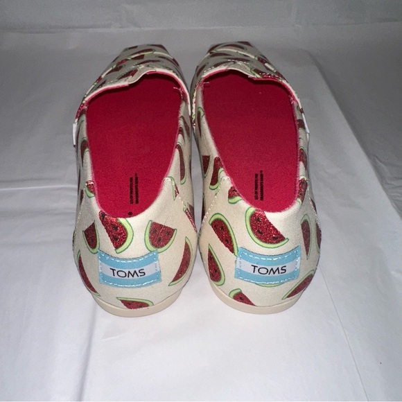 TOMS NWOT Alpargata Sparkly Watermelon Slip-On Shoes Women’s 8 Brand New - Picture 4 of 6